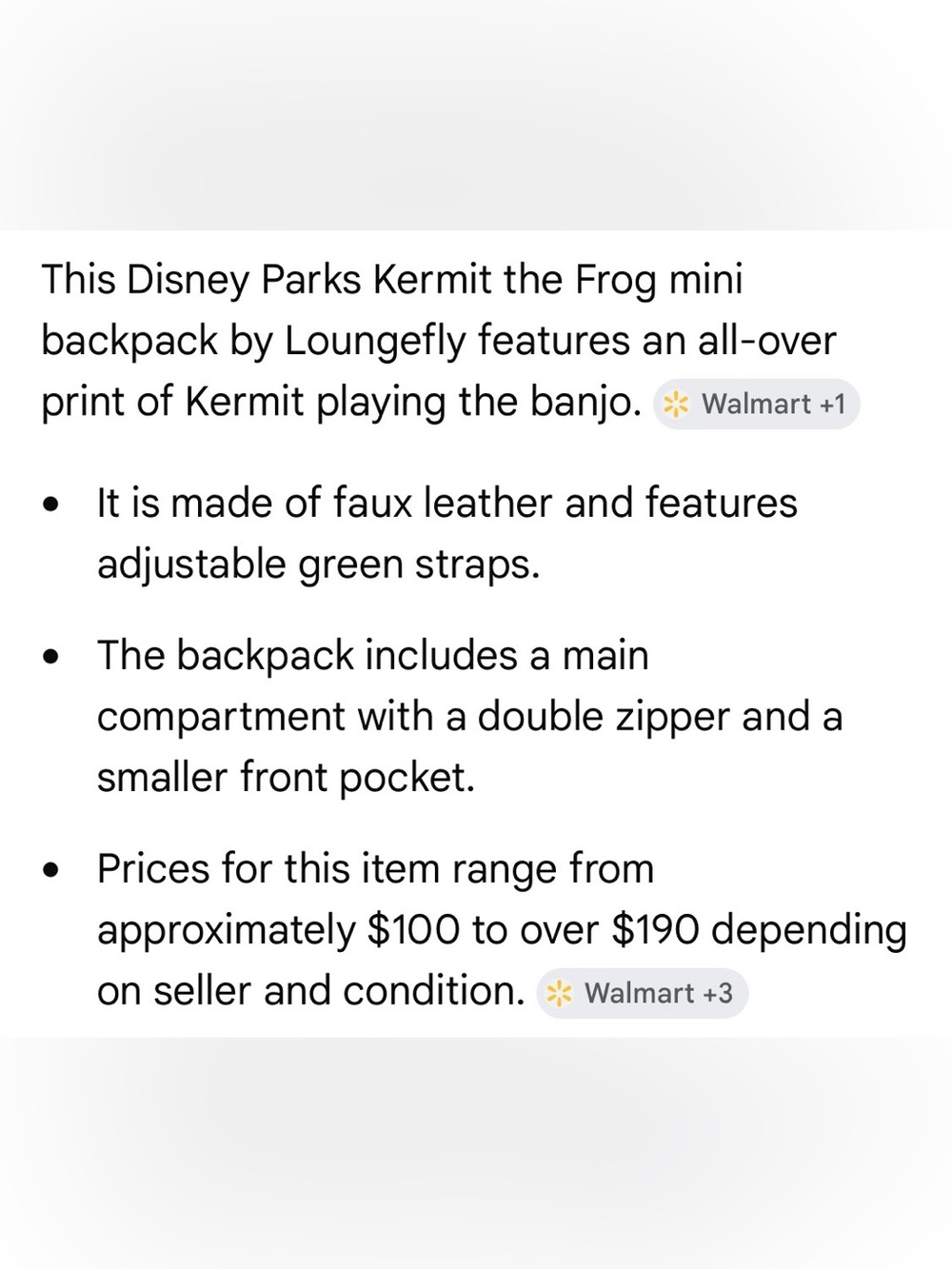 Loungefly Disney Parks Kermit Mini Backpack - Picture 6 of 6